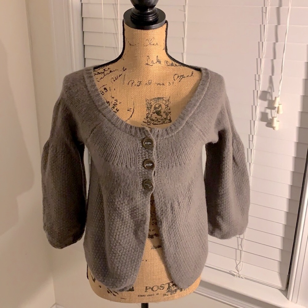 Free People brown wool/angora blend boho sweater